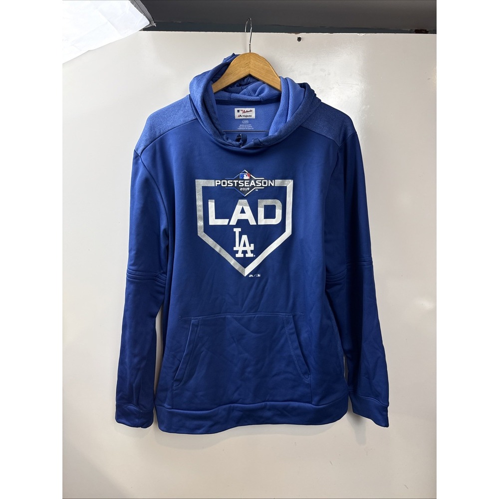 Majestic Dodgers 2019 postseason Hoodie Adult Large LA Baseball